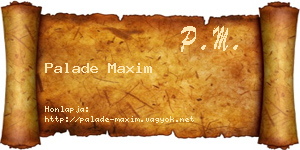 Palade Maxim névjegykártya